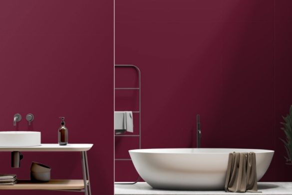 Rich Burgundy peel & stick wallpaper for bathroom Rich Burgundy peel & stick wallpaper for bathroom