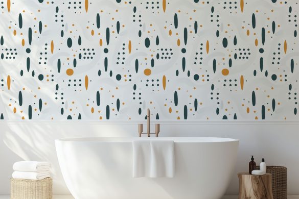 Bathroom-Modern-Dot-Symphony-removable wallpaper Bathroom-Modern-Dot-Symphony-removable wallpaper