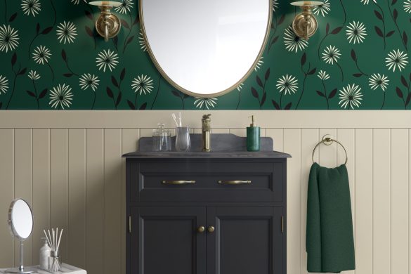 Bathroom peelable wallpaper-Elegant Daisy Meadow Bathroom peelable wallpaper-Elegant Daisy Meadow
