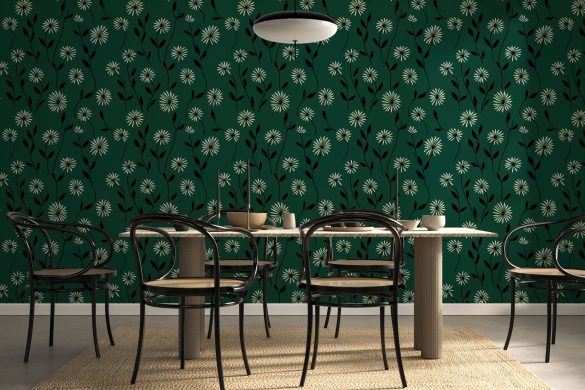 Elegant Daisy Meadow-best peel and stick wallpaper for dining room Elegant Daisy Meadow-best peel and stick wallpaper for dining room