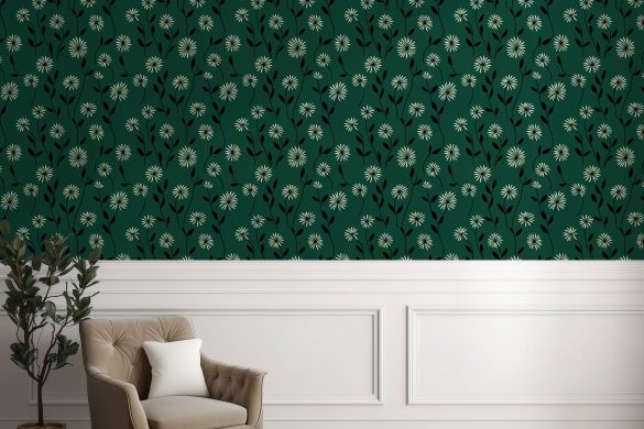 Elegant Daisy Meadow-easy removable wallpaper for hallway Elegant Daisy Meadow-easy removable wallpaper for hallway