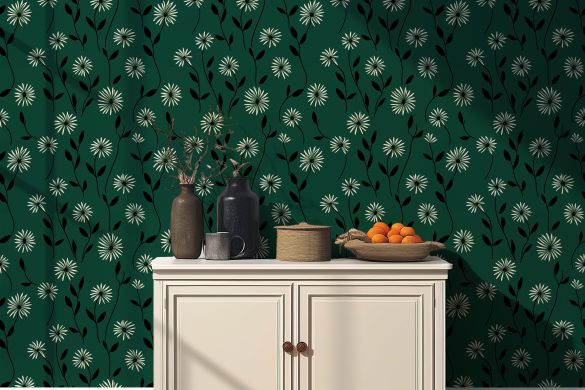 Elegant Daisy Meadow-floral peel and stick wallpaper for living room Elegant Daisy Meadow-floral peel and stick wallpaper for living room