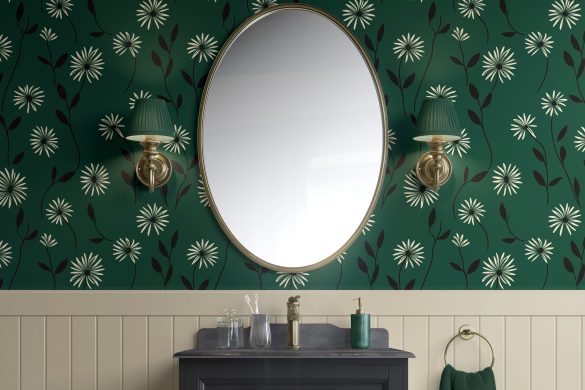 Elegant Daisy Meadow-peel and stick wallpaper bathroom ideas Elegant Daisy Meadow-peel and stick wallpaper bathroom ideas
