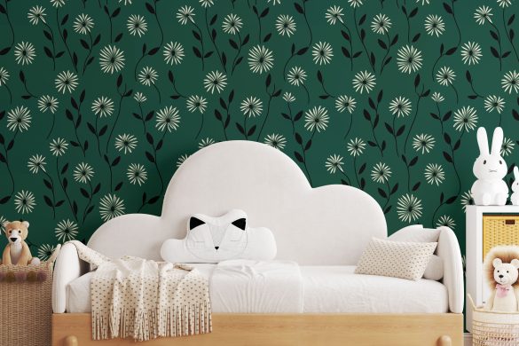 Elegant Daisy Meadow-peel & stick wallpaper-Nursery Elegant Daisy Meadow-peel & stick wallpaper-Nursery