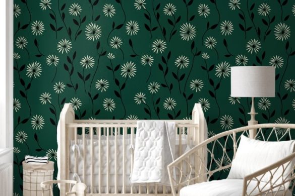 Elegant Daisy Meadow peel & stick wallpaper for nursery Elegant Daisy Meadow peel & stick wallpaper for nursery