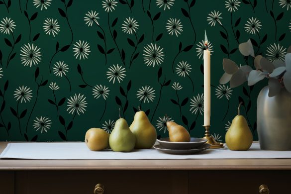 Elegant Daisy Meadow- peel & stick wallpaper renter friendly Elegant Daisy Meadow- peel & stick wallpaper renter friendly