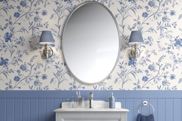 French Floral Charm-best peel& stick wallpaper for bathroom