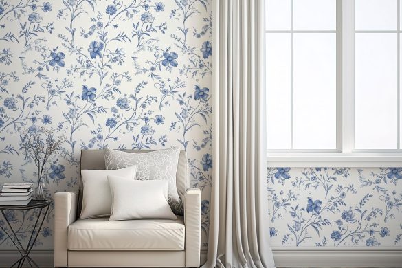 French Floral Charm-peel and stick wallpaper renter friendly
