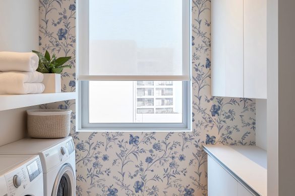 French Floral Charm-peel & stick wallpaper for laundry room