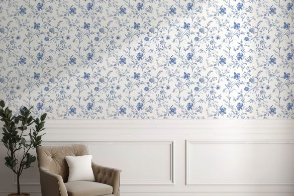 French Floral Charm-renter friendly wallpaper