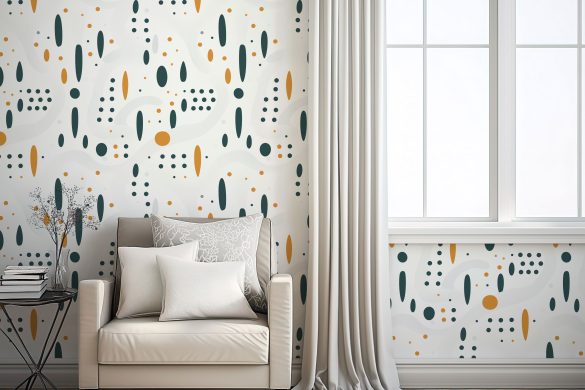 Hall-w-Chair-Modern-Dot-Symphony-peel & stick wallpaper Hall-w-Chair-Modern-Dot-Symphony-peel & stick wallpaper