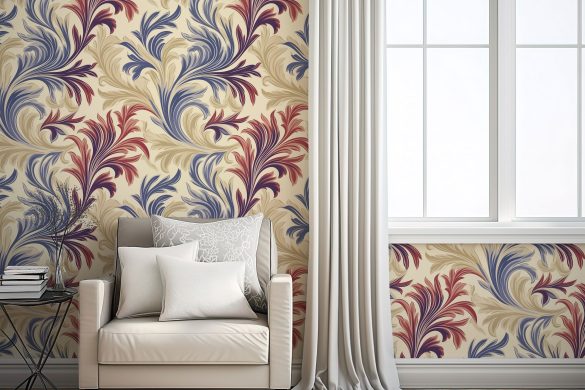 Hall-w-Chair-Regal-Flourish-Elegance-modern removable wallpaper Hall-w-Chair-Regal-Flourish-Elegance-modern removable wallpaper