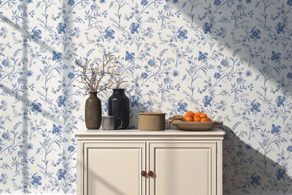 Living-Room-French Floral Charm-peel and stick wallpaper