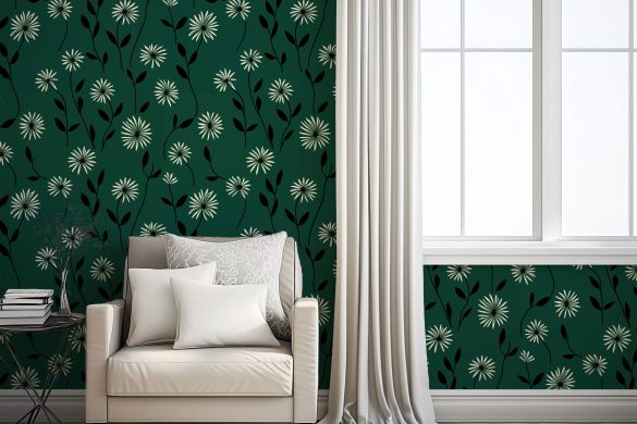 Living room hallway peel and stick wallpaper installation-Elegant Daisy Meadow Living room hallway peel and stick wallpaper installation-Elegant Daisy Meadow