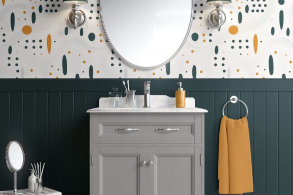 Modern Dot Symphony- Bathroom peelable wallpaper Modern Dot Symphony- Bathroom peelable wallpaper