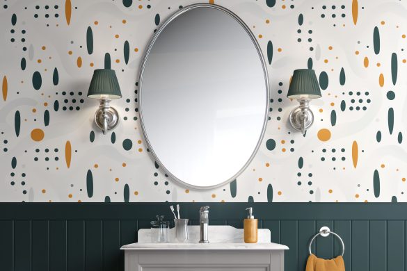 Modern Dot Symphony-peel & stick wallpaper-bathroom Modern Dot Symphony-peel & stick wallpaper-bathroom