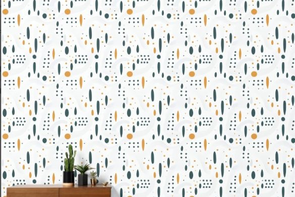 Modern Dot Symphony-peel & stick wallpaper-hallway Modern Dot Symphony-peel & stick wallpaper-hallway