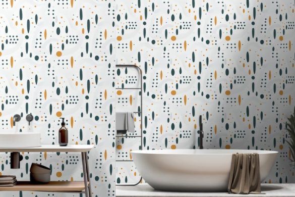 Modern Dot Symphony- peelable wallpaper for bathroom Modern Dot Symphony- peelable wallpaper for bathroom