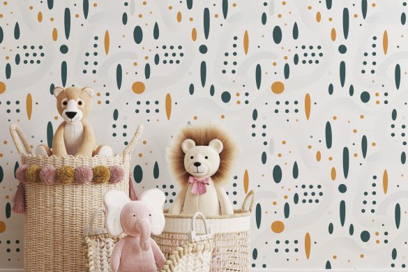 Nursery-4-Modern-Dot-Symphony-peel and stick wallpaper renter friendly