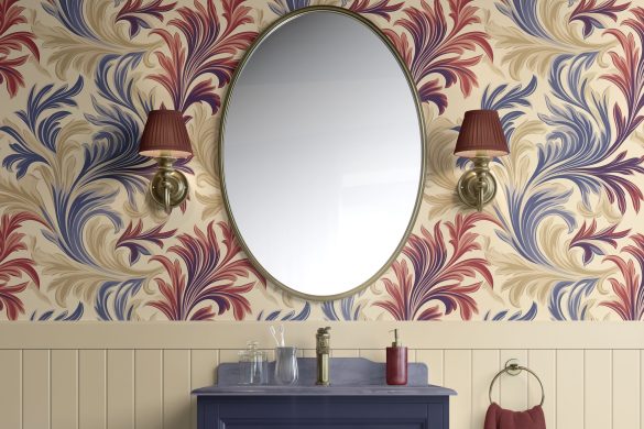 Regal Flourish Elegance-best removable wallpaper-bathroom Regal Flourish Elegance-best removable wallpaper-bathroom