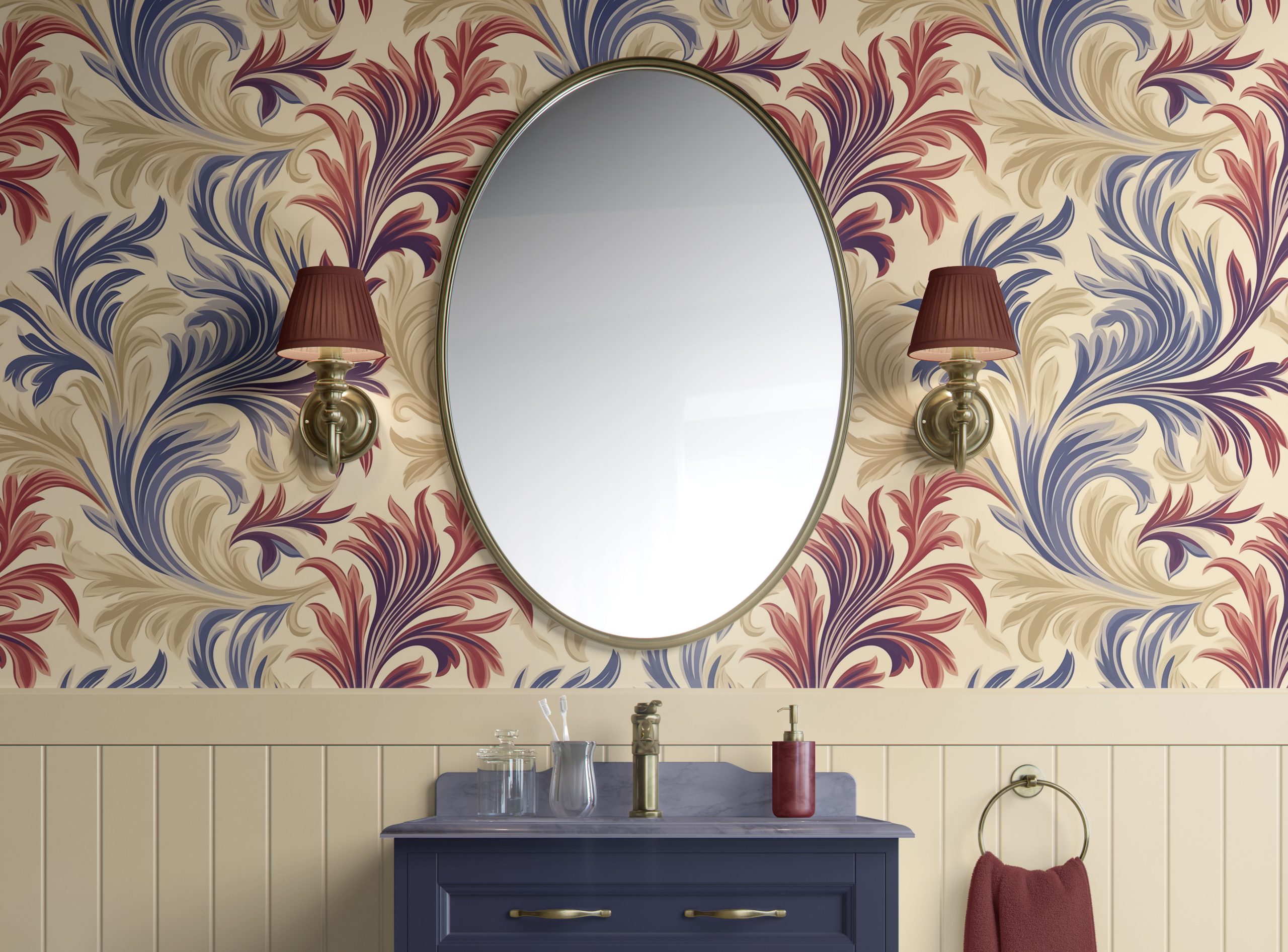 Regal Flourish Elegance-best removable wallpaper-bathroom