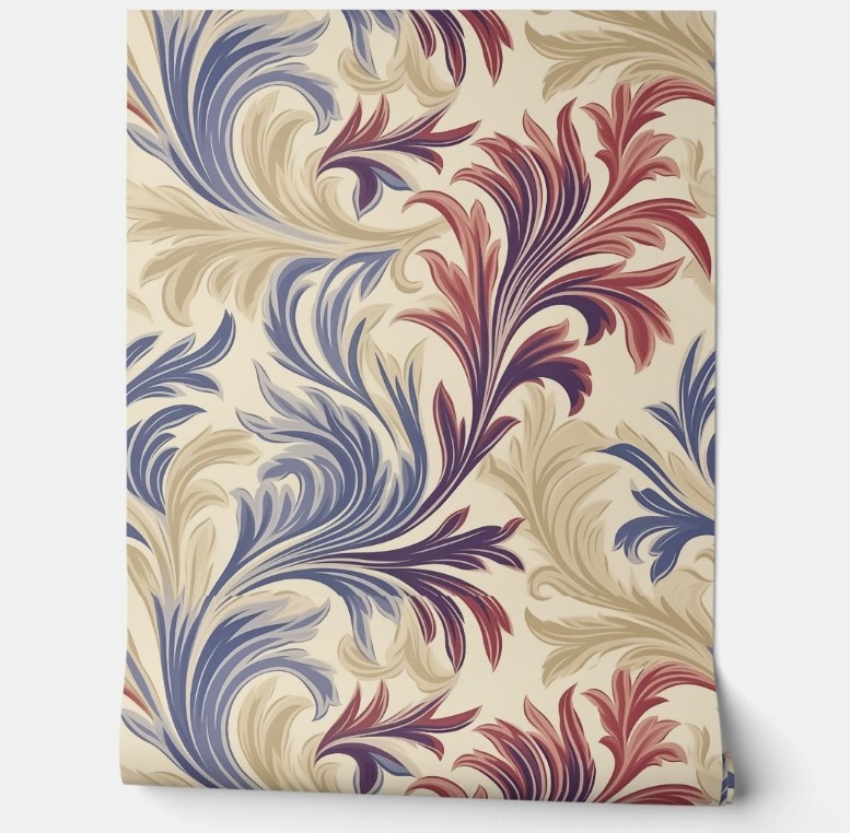 Regal Flourish Elegance-modern removable wallpaper