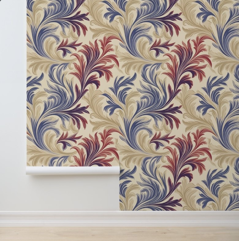 Regal Flourish Elegance-renter friendly wallpaper
