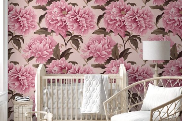 Blush Bloom Elegance- best peel & stick wallpaper for nursery Blush Bloom Elegance- best peel & stick wallpaper for nursery