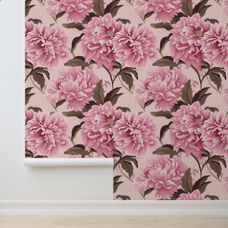 Blush Bloom Elegance- best peel & stick wallpaper
