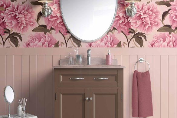 Blush Bloom Elegance-best removable wallpaper for bathroom Blush Bloom Elegance-best removable wallpaper for bathroom