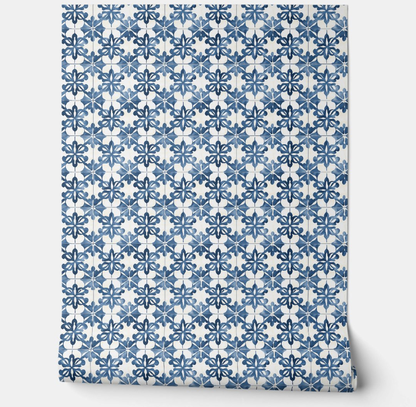 Indigo Floral Medley Mini - Blue and Cream - Coastal Elegance