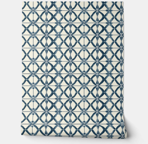 Oceanic Interlace Petite - Navy, Beige - Coastal Inspired