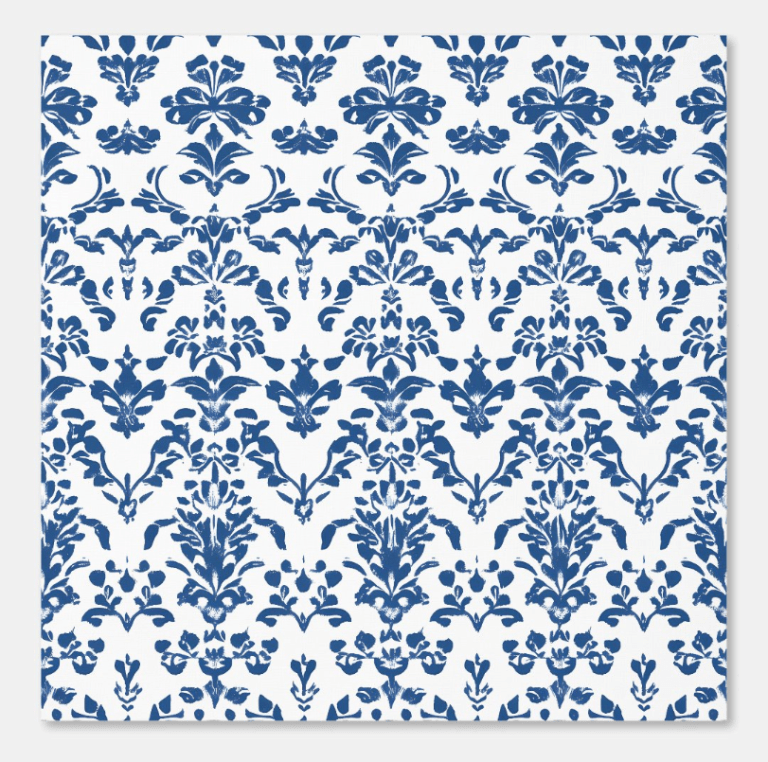 Botanical Serenity – Blue and White – Coastal Peel and Stick Wallpaper